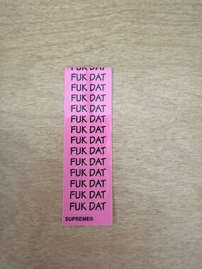 Supreme pink Fuk Dat Sticker